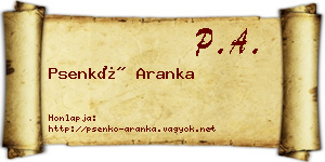 Psenkó Aranka névjegykártya